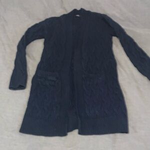 Open dark navy cardigan